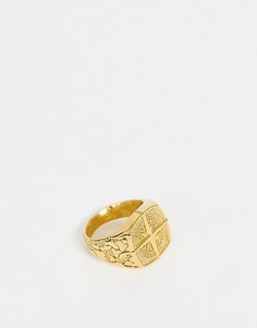 Золотистое кольцо с дизайном в виде компаса Seven London - Золотой