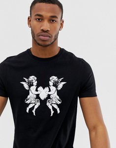 Футболка с принтом ASOS DESIGN Valentines - Черный