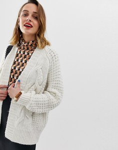 Кремовый кардиган крупной вязки River Island - Кремовый