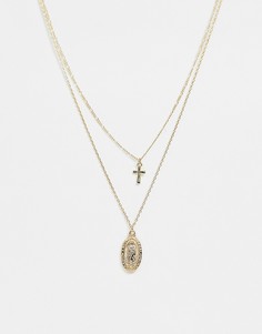 Ярусное ожерелье Reclaimed Vintage inspired - Золотой