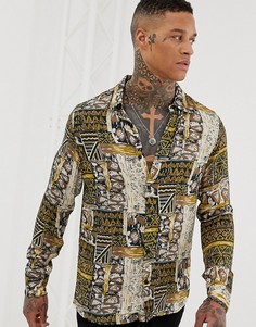 Рубашка горчичного цвета с отложным воротником Pull&Bear - Желтый