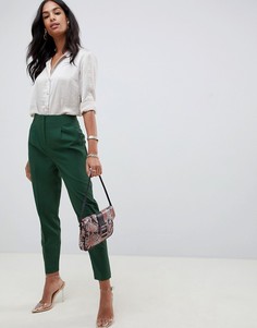 Брюки-сигареты с завышенной талией ASOS DESIGN - Зеленый
