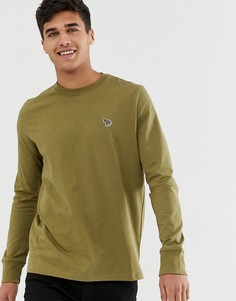 Топ цвета хаки с длинными рукавами и круглым вырезом PS Paul Smith - Зеленый
