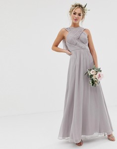 Платье макси с мягкой драпировкой ASOS DESIGN - Серый