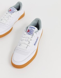 Белые кроссовки с резиновой подошвой Reebok Club C 85 - Белый