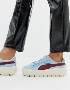 Вельветовые кроссовки на платформе Puma - Красный