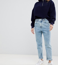 Джинсы в стиле 80-х с завышенной талией и эффектом кислотной стирки ASOS DESIGN Petite Farleigh - Синий