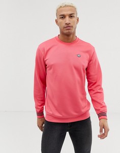 Розовый лонгслив из пике с логотипом adidas Originals DU7855 - Розовый