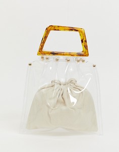 Прозрачная сумка с черепаховой ручкой PrettyLittleThing - Мульти