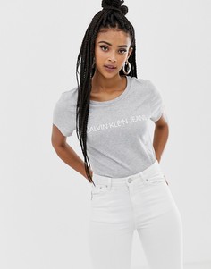 Узкая футболка с логотипом Calvin Klein Jeans - Серый