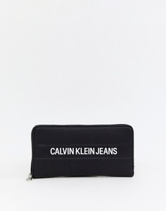 Кошелек на молнии с логотипом Calvin Klein Jeans - Черный