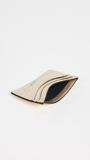 Smythson Metallic Leather Flat Card Holder