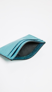 Smythson Metallic Leather Flat Card Holder