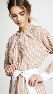 Derek Lam 10 Crosby Crew Neck Belted Dress