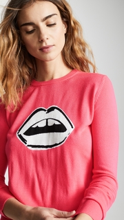 Markus Lupfer Mia Painted Lip Intarsia Sweater