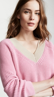 525 America Cotton Shaker Colorblock Sweater