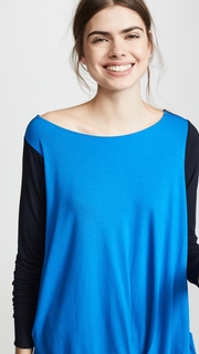 Zero + Maria Cornejo Colorblock Off Shoulder Bubble Top