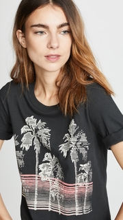 Sol Angeles Pinstripe Palm Rolled Crew Tee