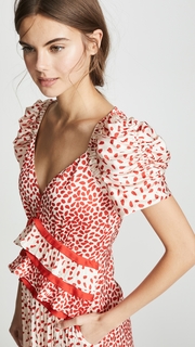 Self Portrait Dot Satin Printed Dress