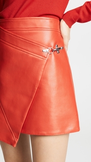 Blank Denim Asymmetrical Vegan Leather Skirt