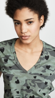 MONROW Camo Relaxed V Neck Tee