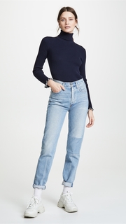 Scotch & Soda/Maison Scotch Ruffled Cuffs Turtleneck Top