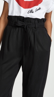 Three Dots Twill Paperbag Waist Cropped Pants