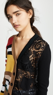 No. 21 Patterned Mixed Cardigan