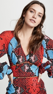 Stella Jean Snake Print V Neck Dress