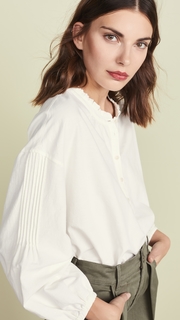 Madewell Pintuck Sleeve Button Down Top