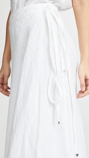 Three Dots Linen Wrap Skirt