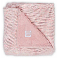 Вязаный плед с мехом Jollein "Melange knit" soft pink, 75х100 см