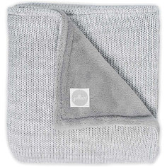 Вязаный плед с мехом Jollein "Melange knit" soft grey, 75х100 см