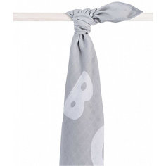 Муслиновая простынка-полотенце Jollein, серая, XL 140x200 см