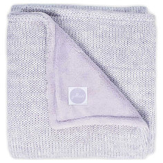 Вязаный плед с мехом Jollein "Melange knit" soft lilac, 75x100 см