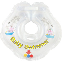 Круг для купания с погремушкой внутри Baby Swimmer, прозрачный