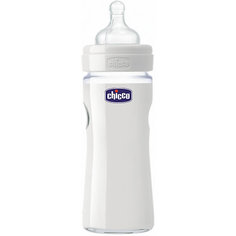 Бутылочка Well-Being Glass 2 мес.+, сил.соска, стекло,240мл., CHICCO