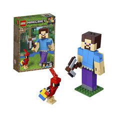 Конструктор LEGO Minecraft 21148: Большие фигурки, Стив с попугаем