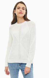 Хлопковый джемпер белого цвета Mustang