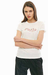 Белая хлопковая футболка с принтом Mustang