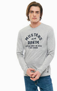 Серая футболка с длинными рукавами Mustang