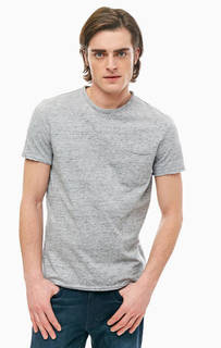 Серая хлопковая футболка с карманом Mustang