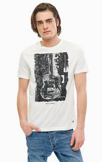 Белая хлопковая футболка с принтом Mustang
