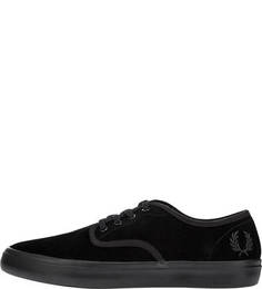 Черные замшевые кеды Fred Perry