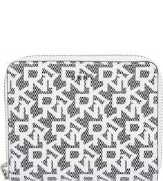 Кошелек на молнии с монограммой бренда Dkny