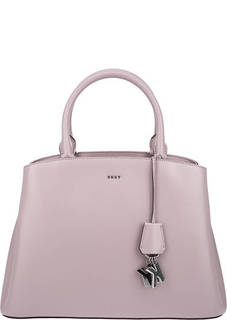 Розовая кожаная сумка на молнии с тремя отделами Dkny