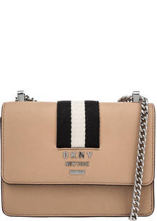 Маленькая кожаная сумка с двумя отделами Dkny