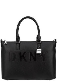 Сумка из зерненой кожи с тиснением Dkny