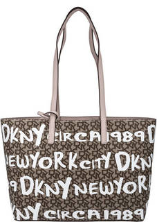 Двустороняя сумка с монограммой бренда Dkny