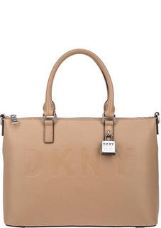 Сумка из зерненой кожи с тиснением Dkny